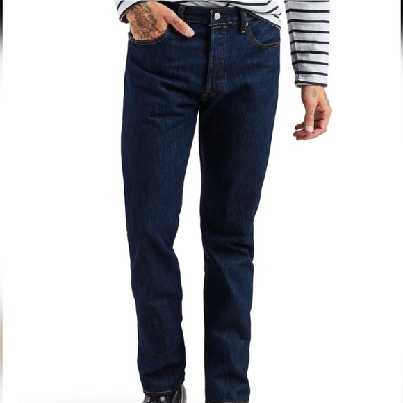 Levi's 501 Original Mid Rise Regular Fit Straight Leg Jeans - Picture 2 of 15